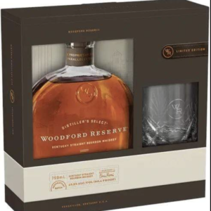 Woodford Reserve Bourbon Whiskey Gift Set + Glass 750ml